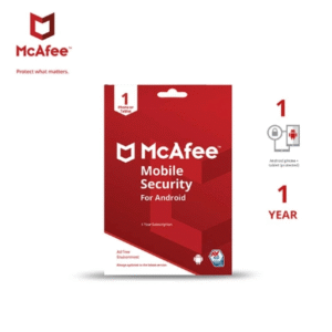McAfee Mobile Security 1 usuario, 1 año de entrega por correo electrónico