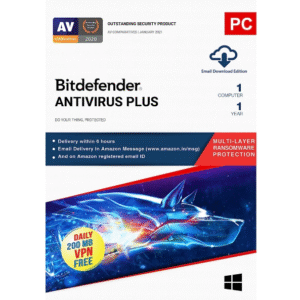 Bitdefender Antivirus Plus 1 usuario, 1 año de entrega por correo electrónico
