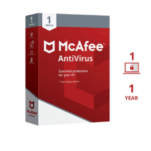 McAfee Antivirus 1 usuario, 1 año de entrega de correo electrónico